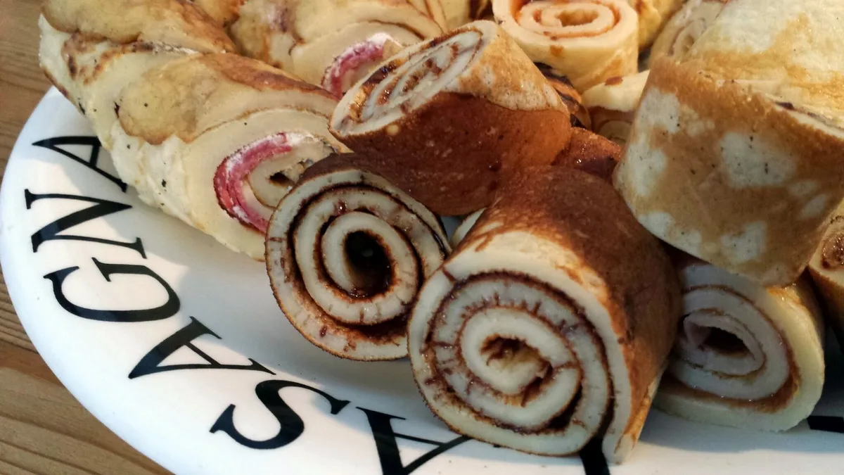 gerollte Pfannkuchen