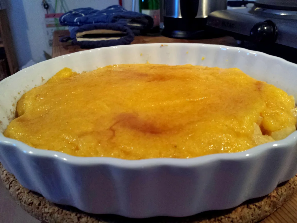 Angebackenes Apfel-Birne-Polenta-Küchchen