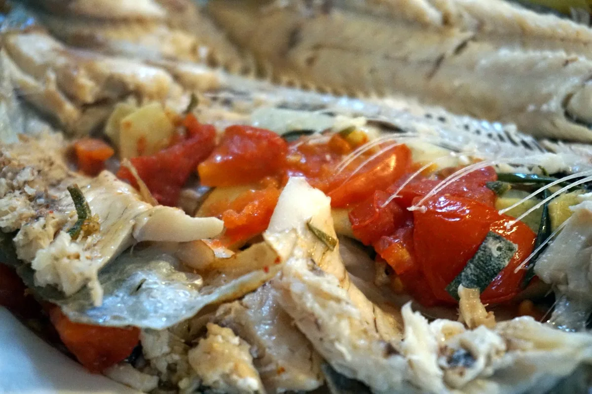 Die Füllung - und die Gräten.