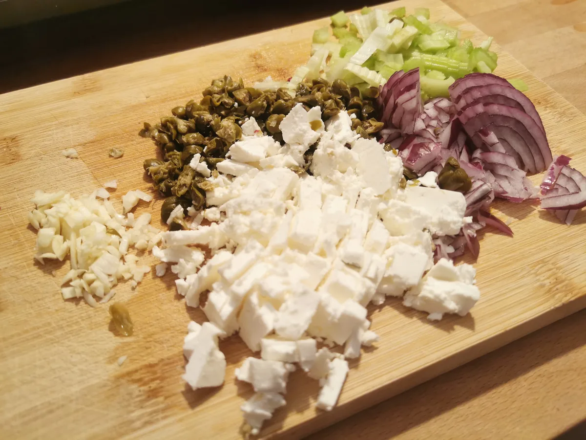 Zutaten für die Füllung – ohne den Reis.