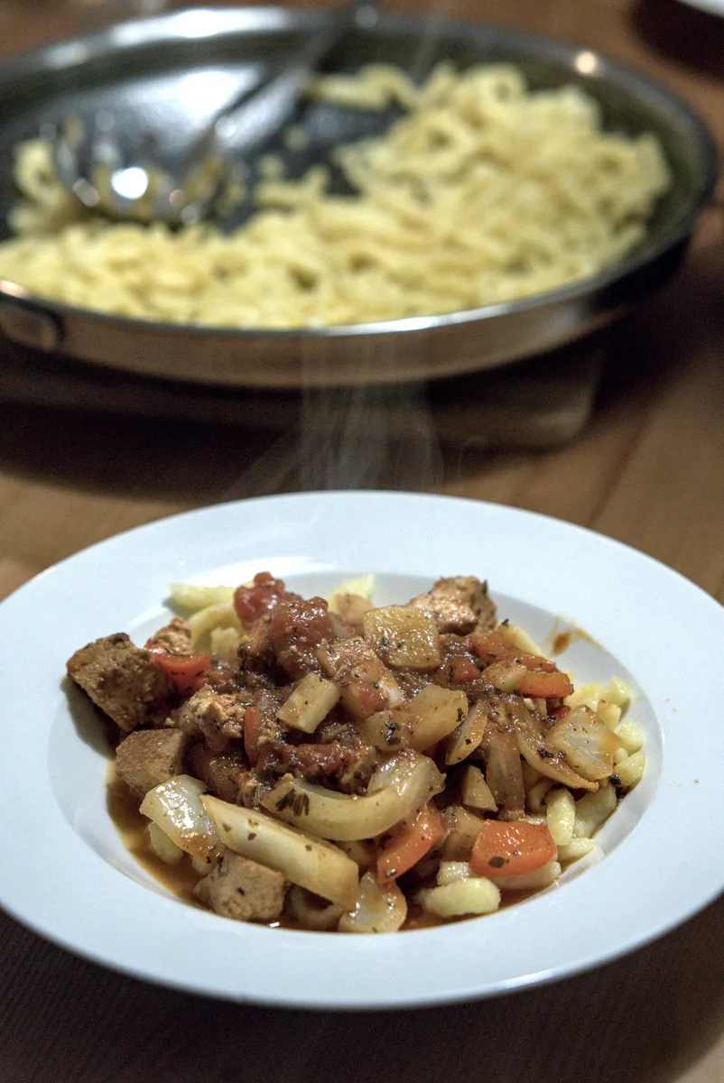 Fenchel-Tofu-Ragout mit Spätzel